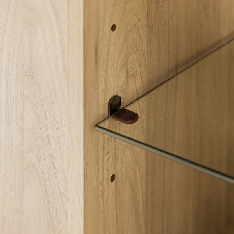 Meuble TV d'angle de 48 pouces avec portes d'armoire et étagère réglable en verre trempé