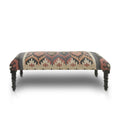 47 Multicolored Southwestern Style Rectangular Bench