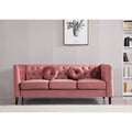 Canapé Chesterfield classique en velours avec dossier capitonné et coussins en mousse haute densité
