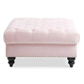 Grand pouf ottoman touffeté en velours – Repose-pieds moelleux et table basse pour salon
