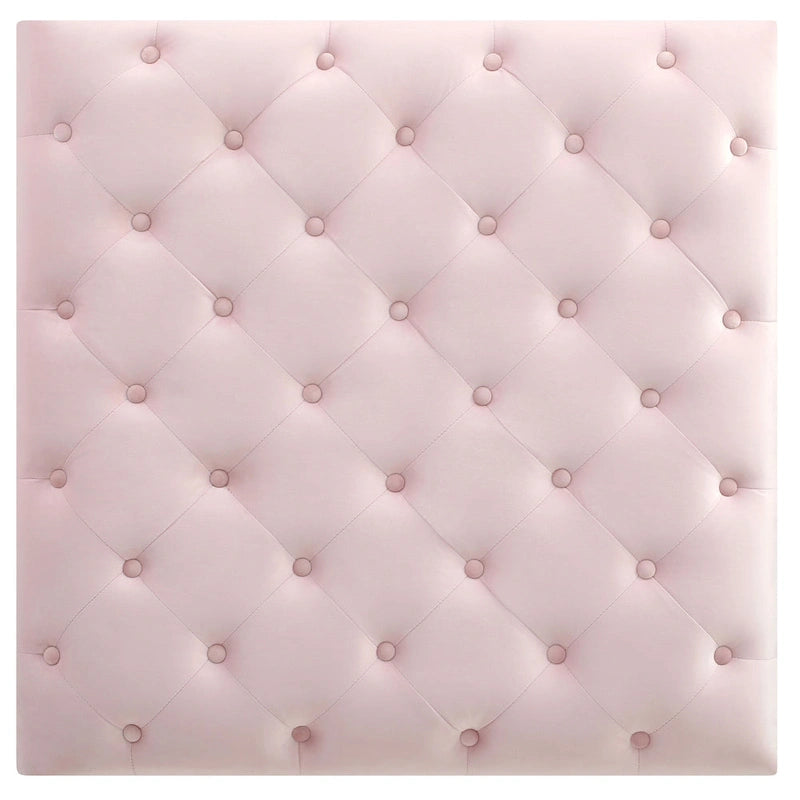 Grand pouf ottoman touffeté en velours – Repose-pieds moelleux et table basse pour salon