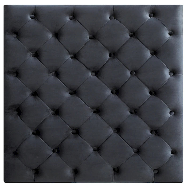Grand pouf ottoman touffeté en velours – Repose-pieds moelleux et table basse pour salon