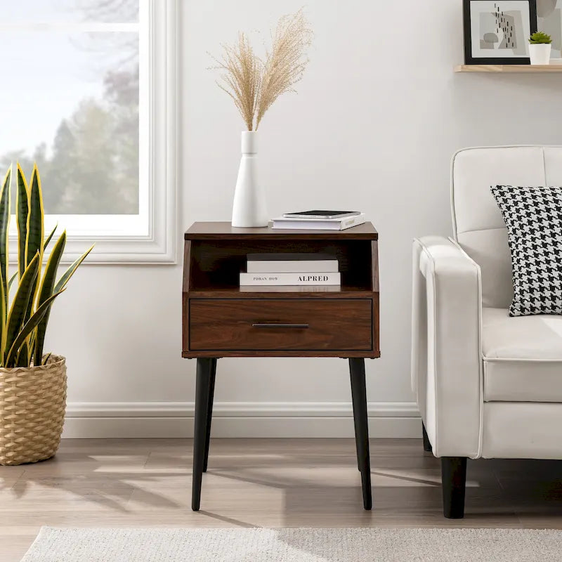 Table d'appoint ronde contemporaine minimaliste – Table d'appoint moderne pour salon