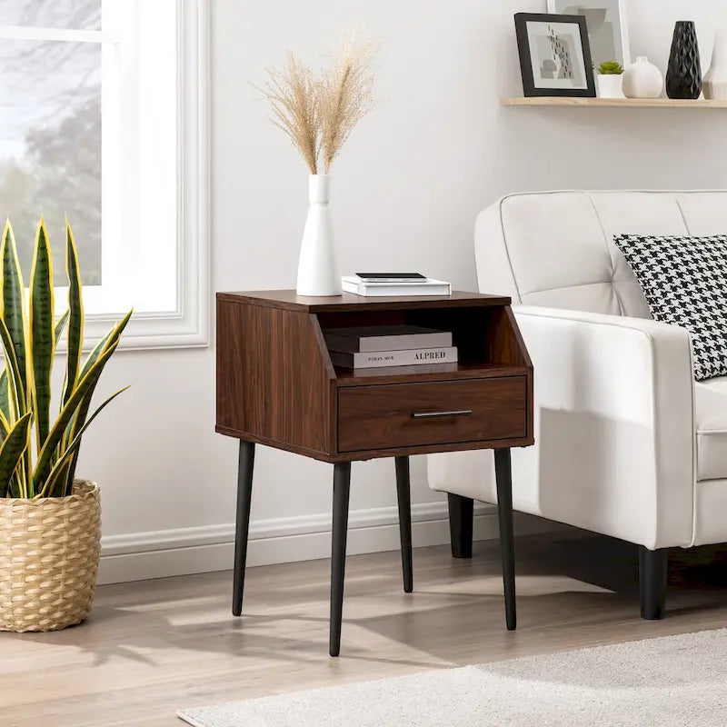 Table d'appoint ronde contemporaine minimaliste – Table d'appoint moderne pour salon