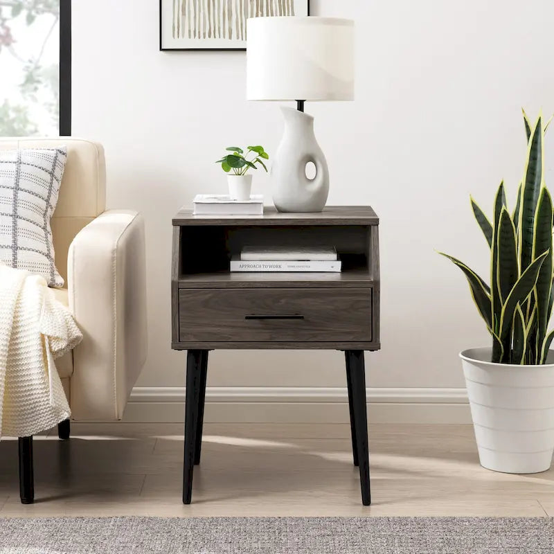 Table d'appoint ronde contemporaine minimaliste – Table d'appoint moderne pour salon