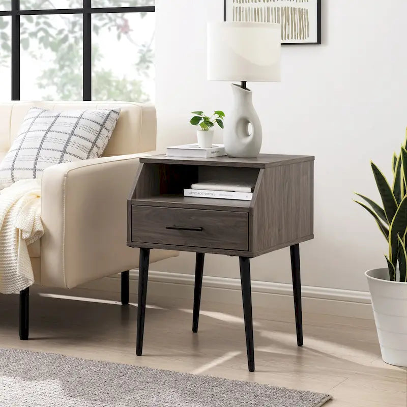 Table d'appoint ronde contemporaine minimaliste – Table d'appoint moderne pour salon
