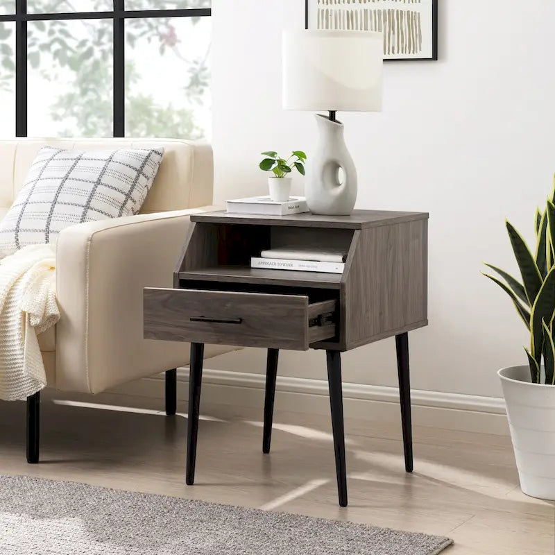 Table d'appoint ronde contemporaine minimaliste – Table d'appoint moderne pour salon