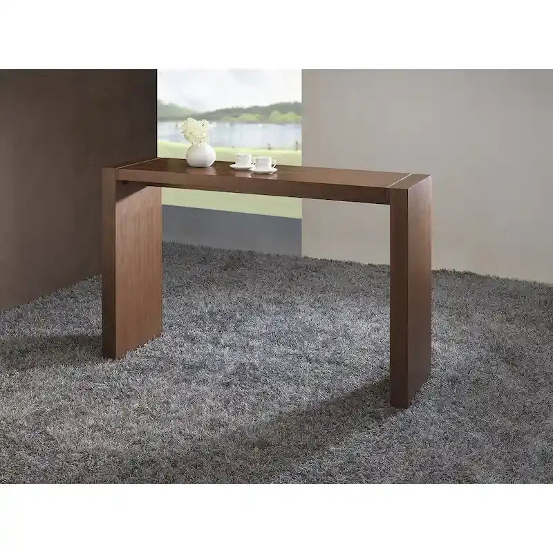Table de bar de salle à manger en MDF laqué – Table de cuisine hauteur comptoir avec finition brillante, style minimaliste moderne