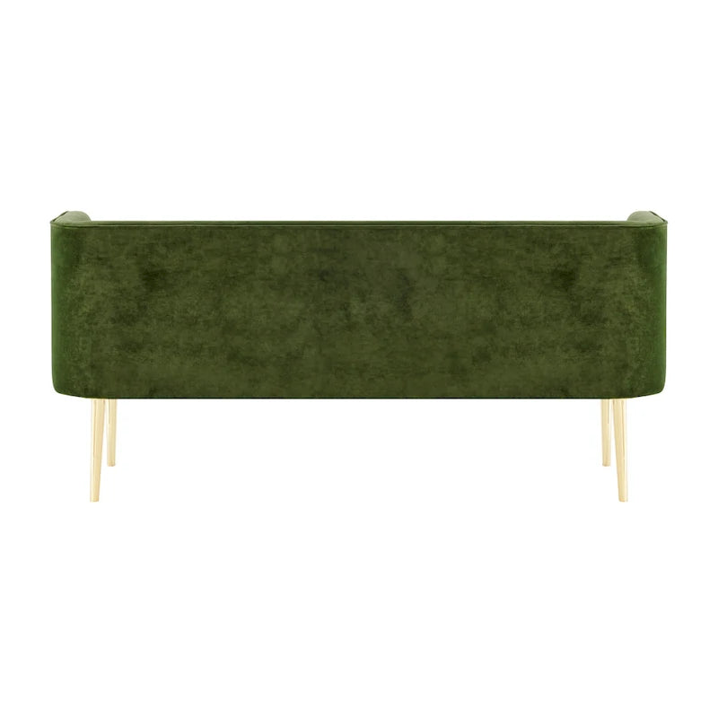 Banc de chambre tapissé de velours avec cadre en bois massif