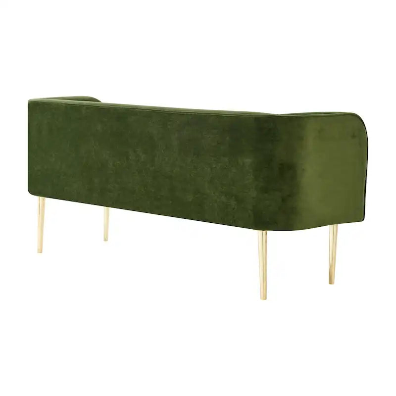 Banc de chambre tapissé de velours avec cadre en bois massif