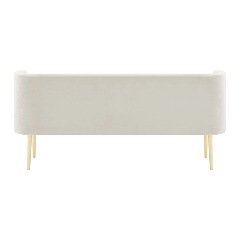 Banc de chambre tapissé de velours avec cadre en bois massif