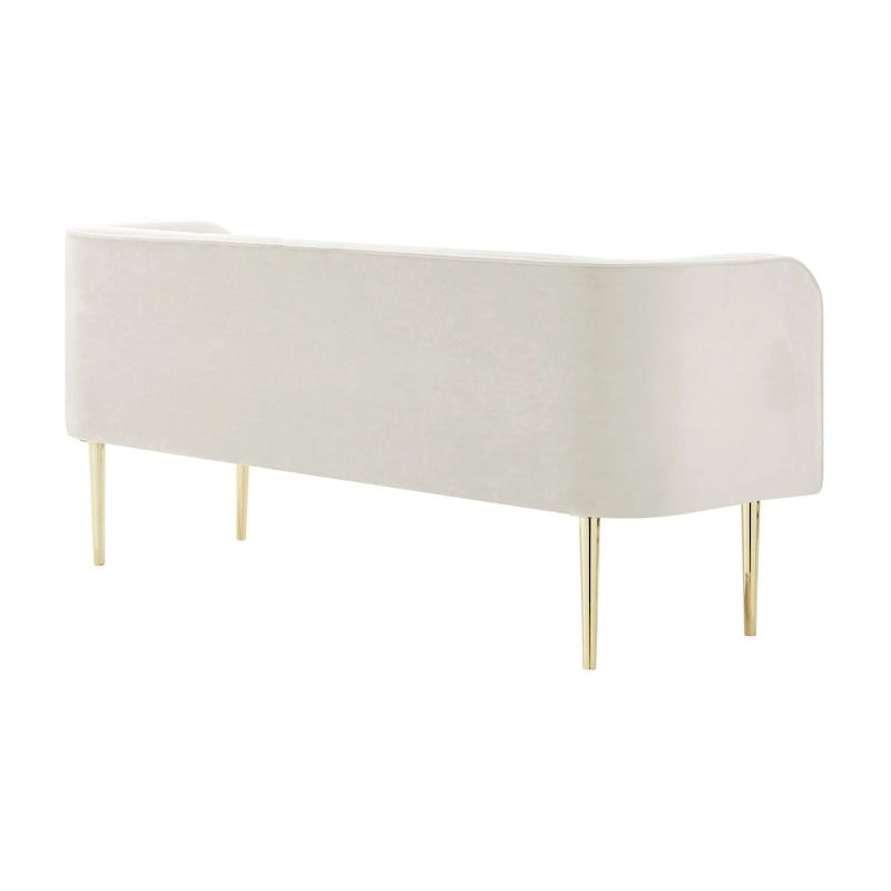 Banc de chambre tapissé de velours avec cadre en bois massif
