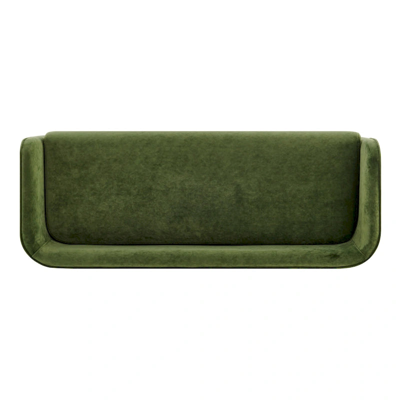 Banc de chambre tapissé de velours avec cadre en bois massif