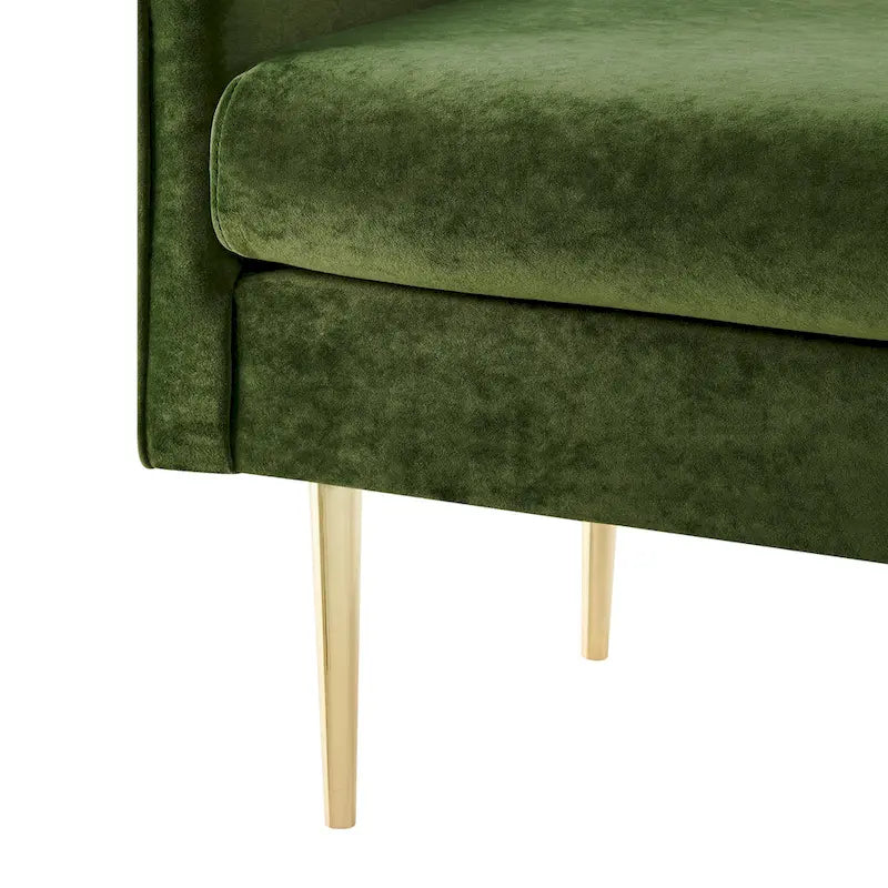 Banc de chambre tapissé de velours avec cadre en bois massif
