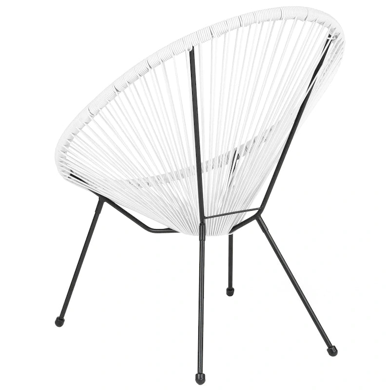 Fauteuil bas Papasan en rotin et élastique – Capacité de 200 kg, chaise d'appoint intérieur/extérieur