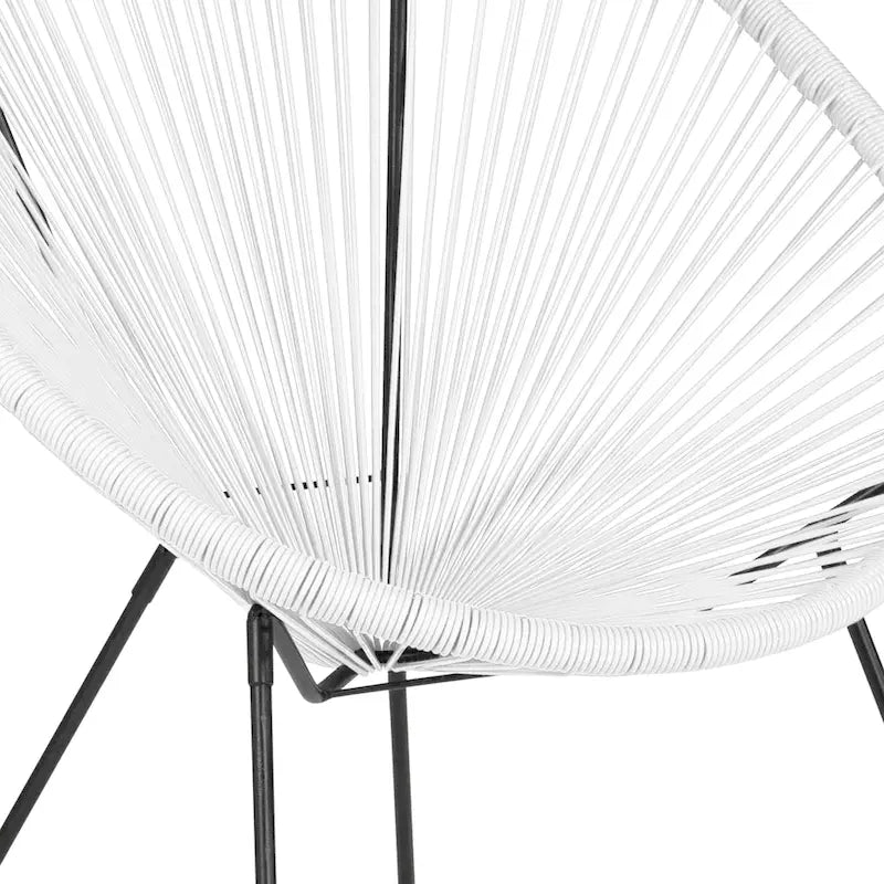 Fauteuil bas Papasan en rotin et élastique – Capacité de 200 kg, chaise d'appoint intérieur/extérieur