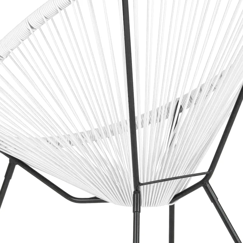 Fauteuil bas Papasan en rotin et élastique – Capacité de 200 kg, chaise d'appoint intérieur/extérieur
