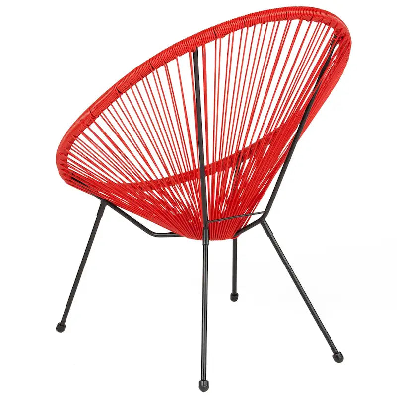Fauteuil bas Papasan en rotin et élastique – Capacité de 200 kg, chaise d'appoint intérieur/extérieur