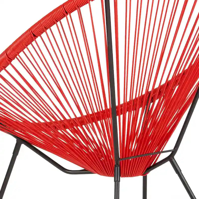 Fauteuil bas Papasan en rotin et élastique – Capacité de 200 kg, chaise d'appoint intérieur/extérieur
