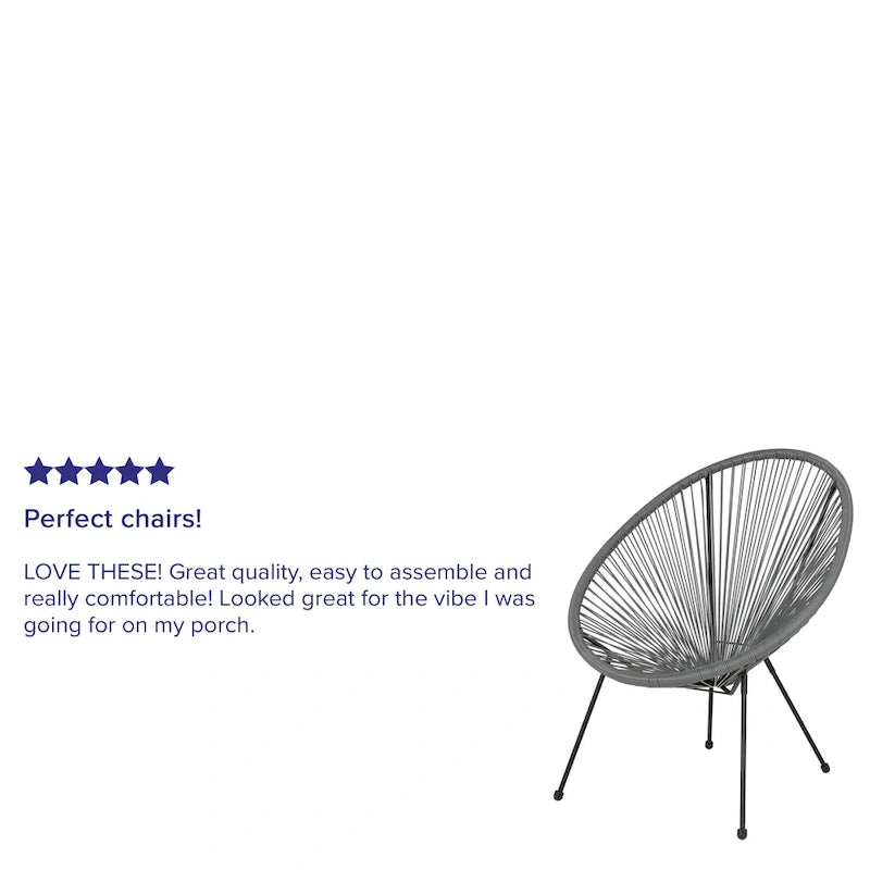 Fauteuil bas Papasan en rotin et élastique – Capacité de 200 kg, chaise d'appoint intérieur/extérieur