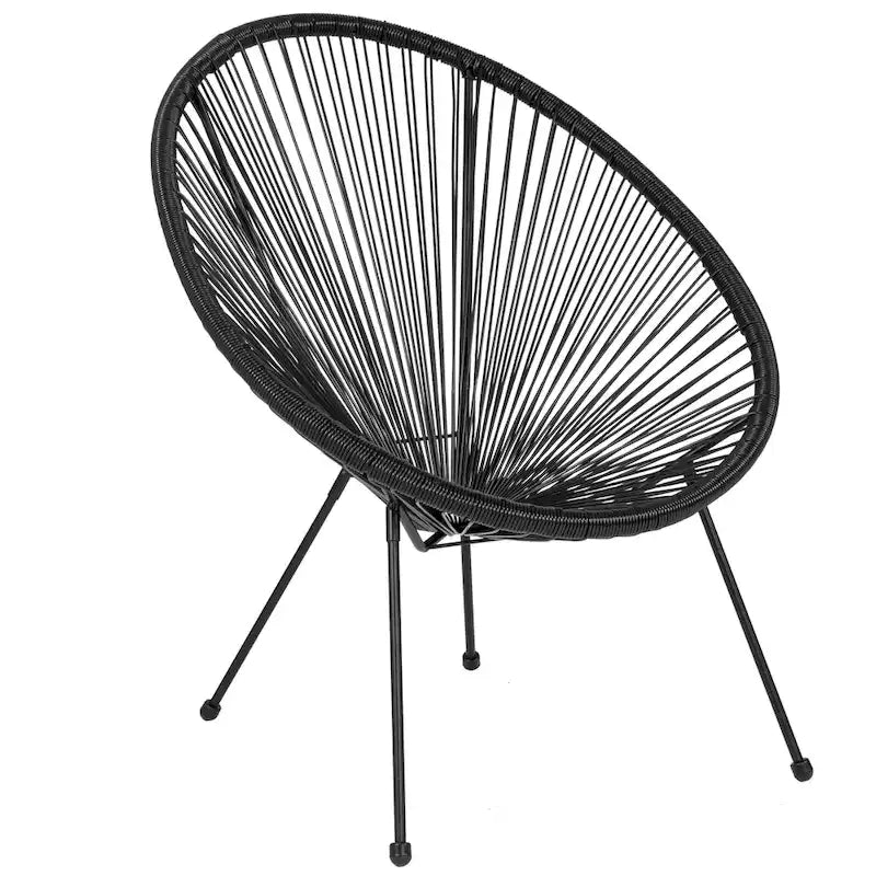 Fauteuil bas Papasan en rotin et élastique – Capacité de 200 kg, chaise d'appoint intérieur/extérieur