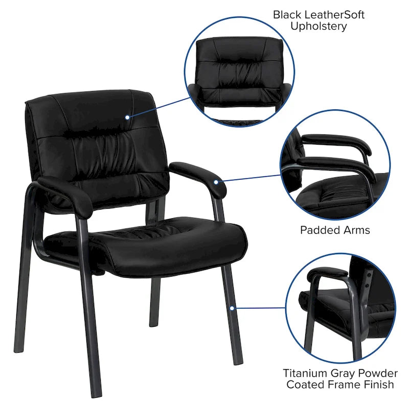 Fauteuil de réception lounge "Executive" en cuir souple avec cadre gris titane