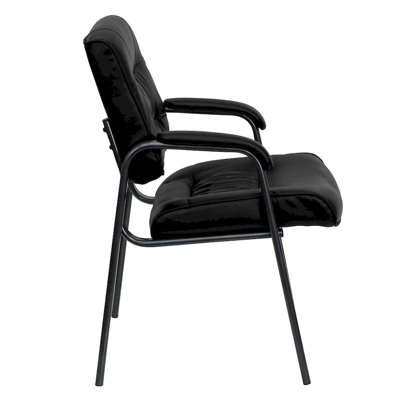 Fauteuil de réception lounge "Executive" en cuir souple avec cadre gris titane