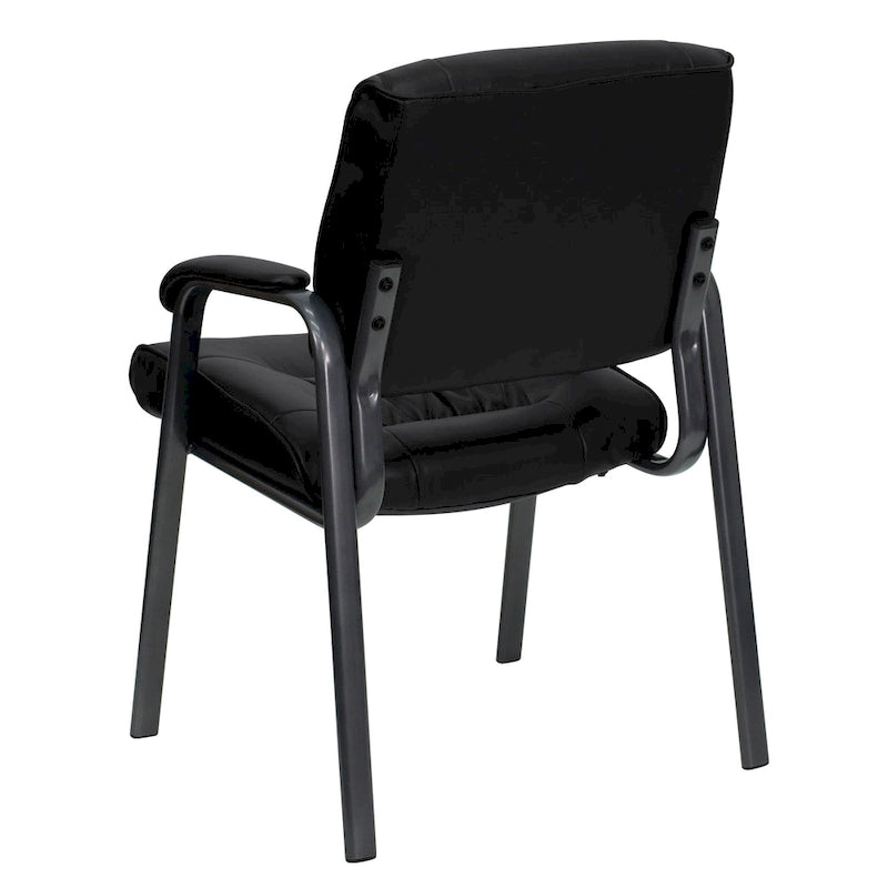 Fauteuil de réception lounge "Executive" en cuir souple avec cadre gris titane