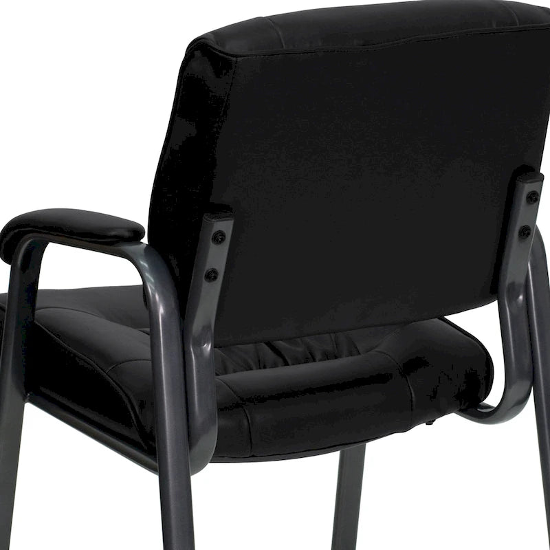 Fauteuil de réception lounge "Executive" en cuir souple avec cadre gris titane