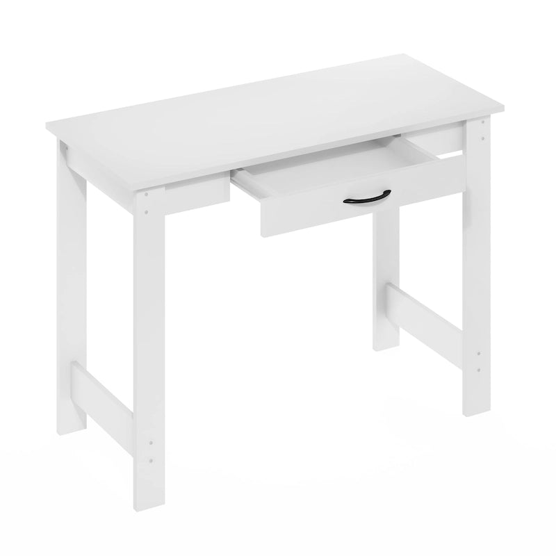 Bureau blanc avec tiroir de rangement – Bureau d'ordinateur moderne et compact pour la maison ou le bureau