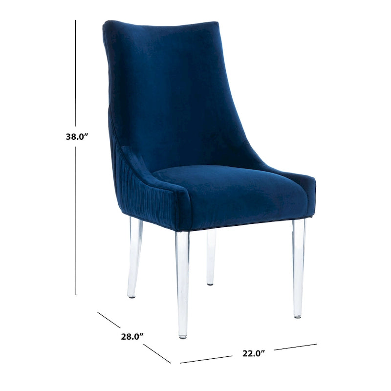Chaise de salle à manger à pieds acryliques 22L x 28P x 38H