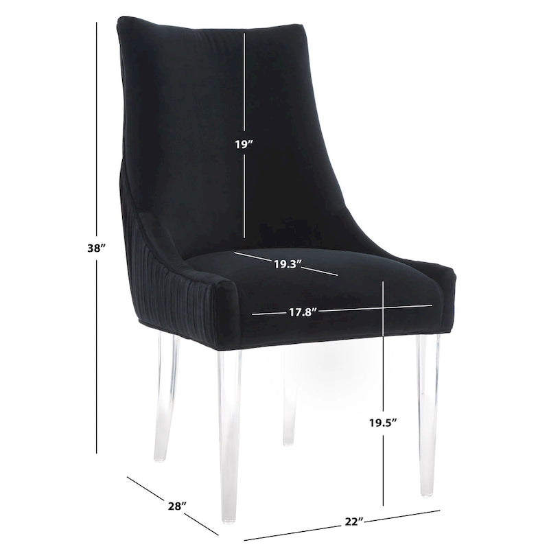 Chaise de salle à manger à pieds acryliques 22L x 28P x 38H