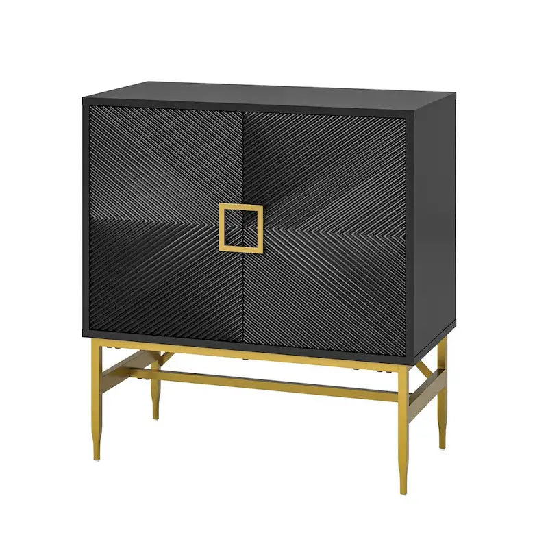 Meuble d'appoint moderne à 2 portes de 86 cm de hauteur avec étagères réglables