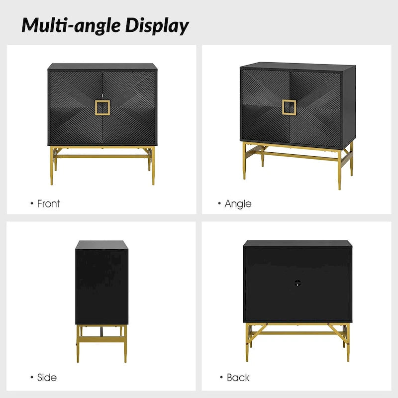 Meuble d'appoint moderne à 2 portes de 86 cm de hauteur avec étagères réglables