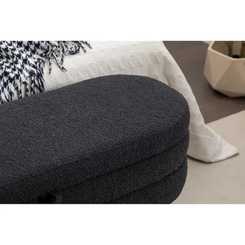 Banc de rangement capitonné avec pieds en bois massif – Banquette de chambre bout de lit capitonnée avec compartiment de rangement dissimulé