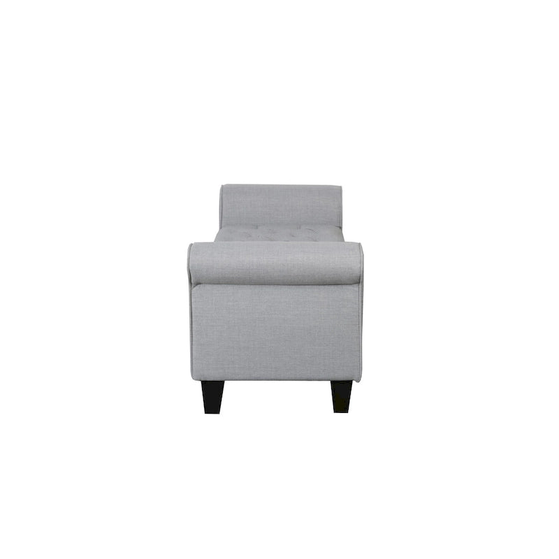 Banc de rangement capitonné en tissu avec couvercle rabattable – Siège d'entrée rembourré avec rangement caché, pouf pour chambre et salon