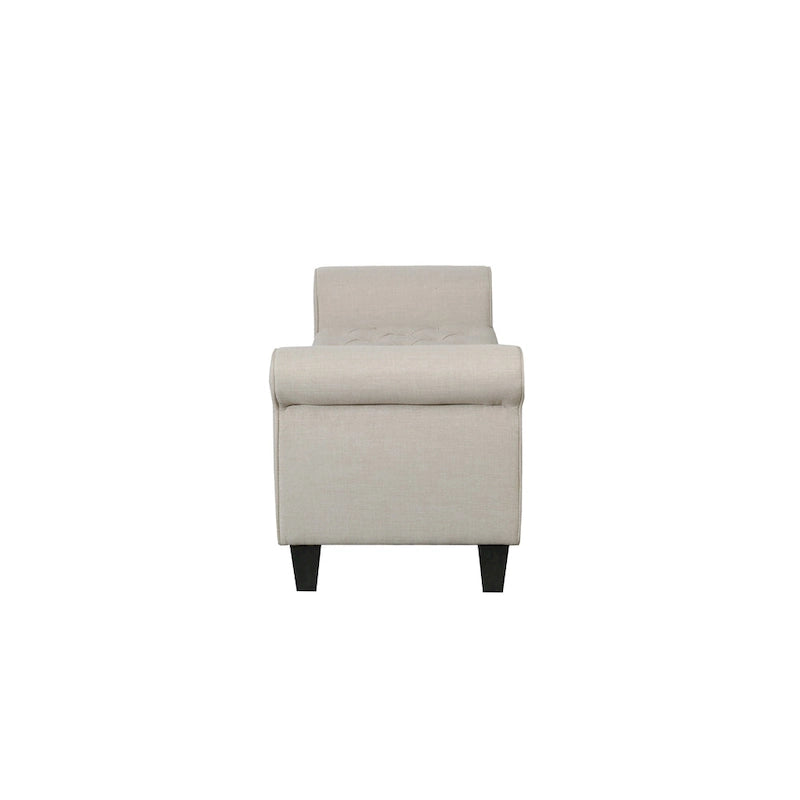 Banc de rangement capitonné en tissu avec couvercle rabattable – Siège d'entrée rembourré avec rangement caché, pouf pour chambre et salon