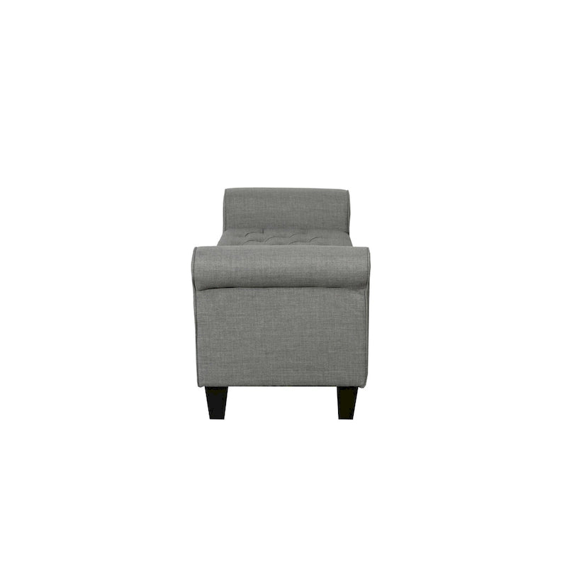 Banc de rangement capitonné en tissu avec couvercle rabattable – Siège d'entrée rembourré avec rangement caché, pouf pour chambre et salon