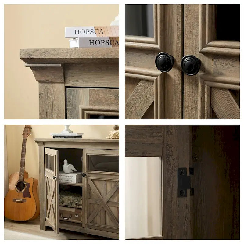 Grand buffet avec 2 portes – Armoire de rangement spacieuse avec étagères réglables pour salle à manger et cuisine