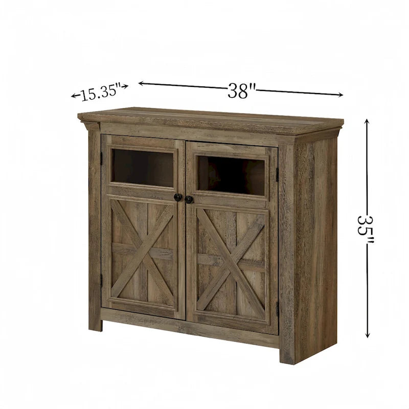Grand buffet avec 2 portes – Armoire de rangement spacieuse avec étagères réglables pour salle à manger et cuisine
