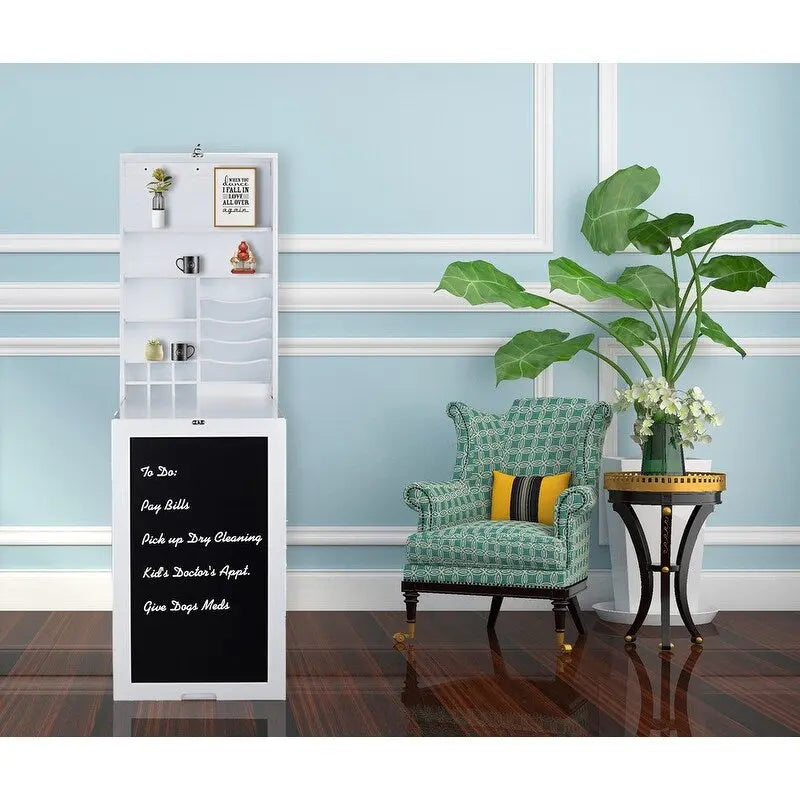 Table murale rabattable avec tableau noir, blanche
