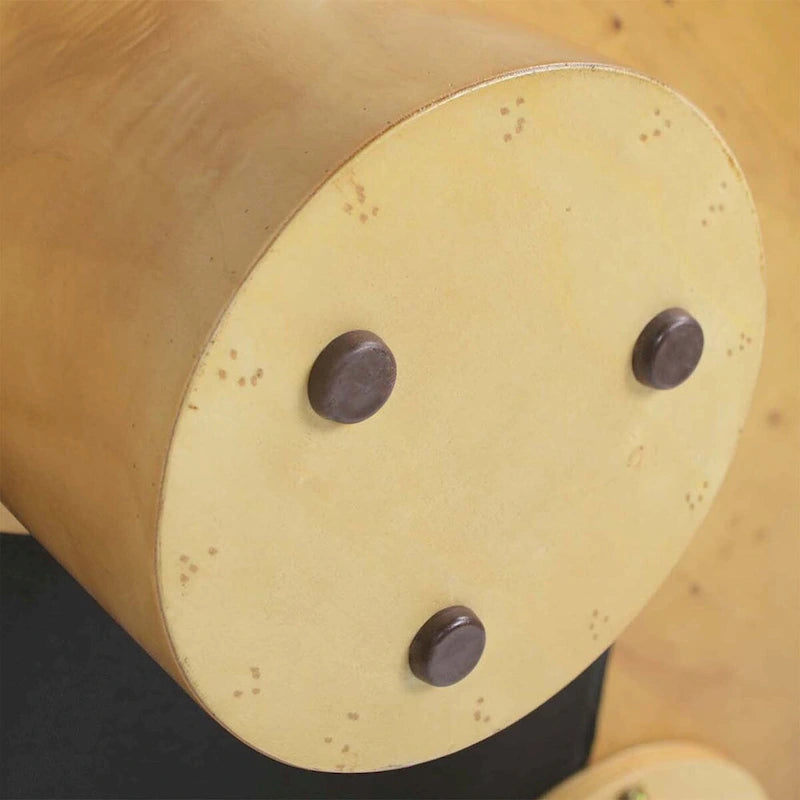 Table basse ronde en loupe de 35,5 avec pieds colonnes