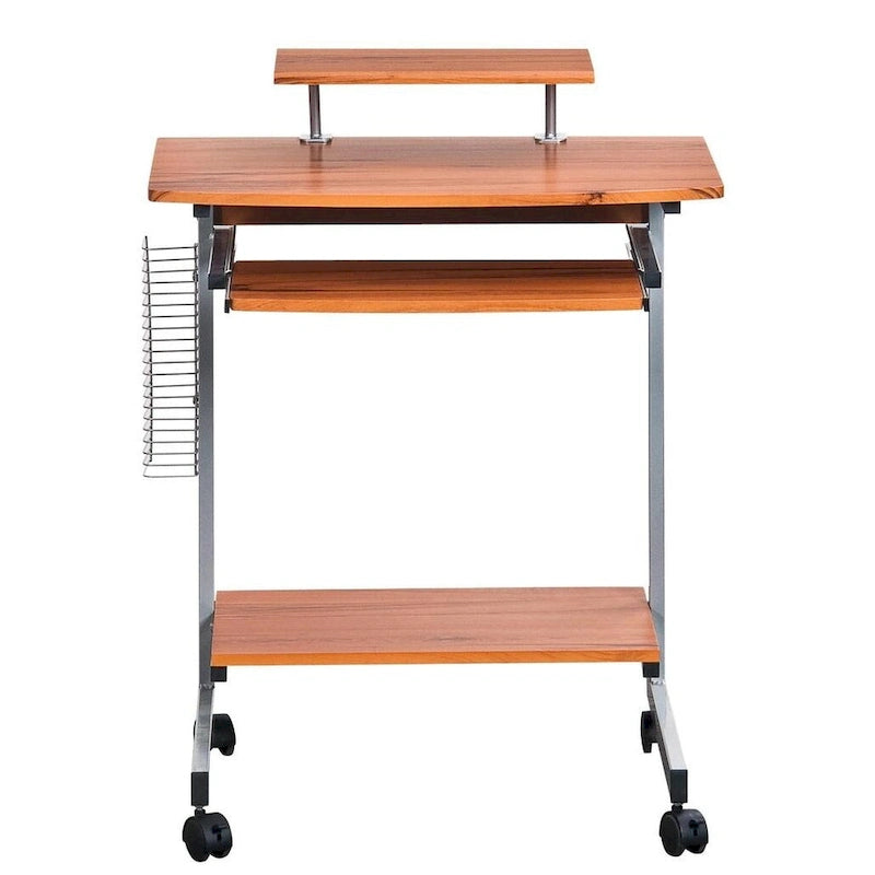 Bureau d'ordinateur compact et ergonomique – Poste de travail domestique avec étagère de rangement, style moderne