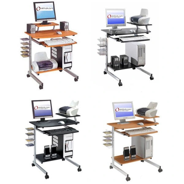 Bureau d'ordinateur compact et ergonomique – Poste de travail domestique avec étagère de rangement, style moderne