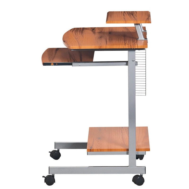 Bureau d'ordinateur compact et ergonomique – Poste de travail domestique avec étagère de rangement, style moderne