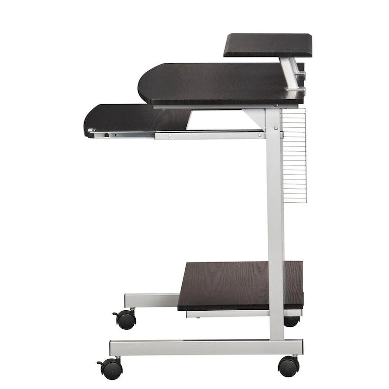Bureau d'ordinateur compact et ergonomique – Poste de travail domestique avec étagère de rangement, style moderne