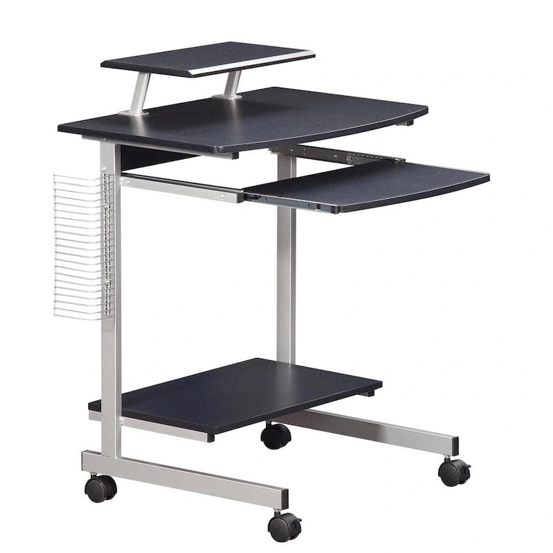 Bureau d'ordinateur compact et ergonomique – Poste de travail domestique avec étagère de rangement, style moderne