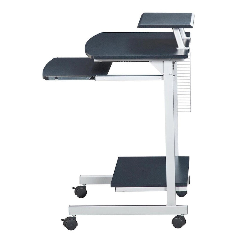 Bureau d'ordinateur compact et ergonomique – Poste de travail domestique avec étagère de rangement, style moderne