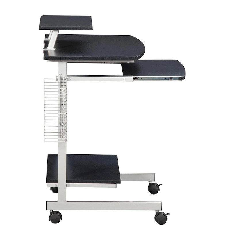 Bureau d'ordinateur compact et ergonomique – Poste de travail domestique avec étagère de rangement, style moderne