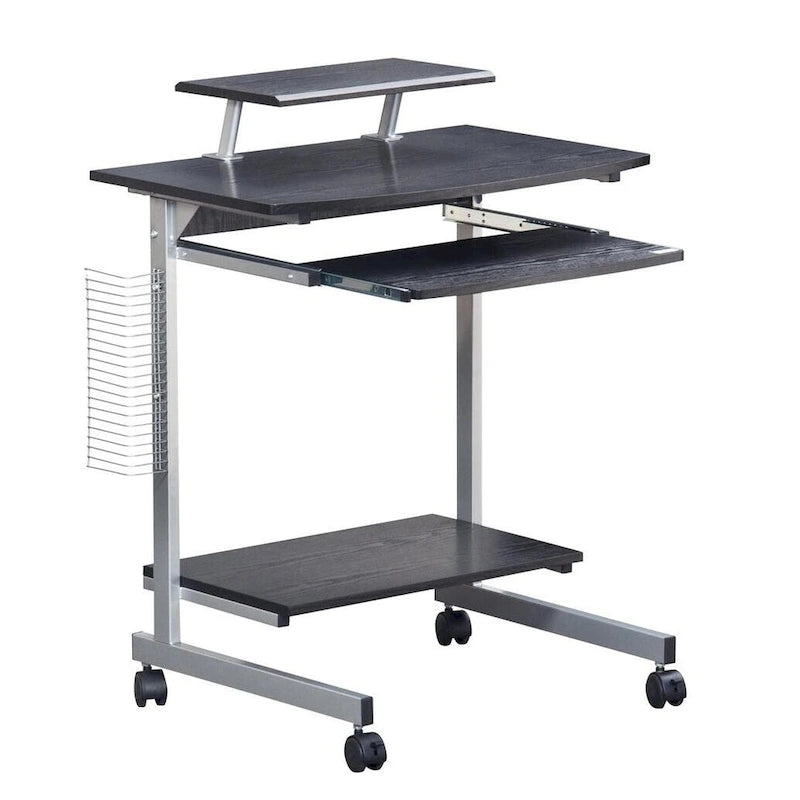 Bureau d'ordinateur compact et ergonomique – Poste de travail domestique avec étagère de rangement, style moderne